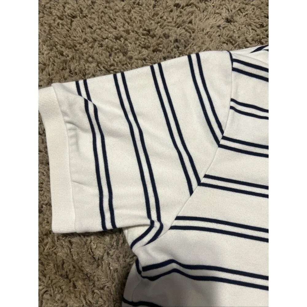 Polo Ralph Lauren Polo Shirt Mens XXL Knit Cotton White Blue‎ Stripes